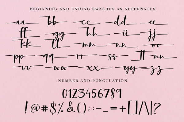 Manifestations, a modern calligraphy script font