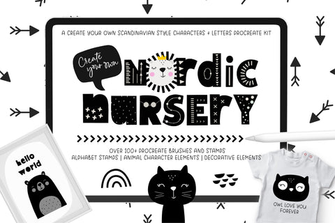 Nordic Nursery and Alphabet Creator Kit for Procreate